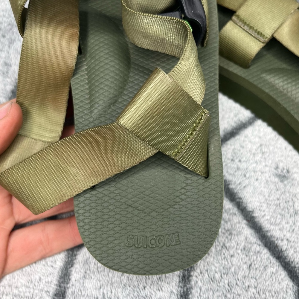 Suicoke Olive Green Ripstop Chunky Open Toe Sandals - Picture 6 of 7